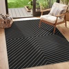 Garvee Easy Jute Rug 4×6 Outdoor Patio Rug, Washable Indoor Kitchen Rugs Non Slip Low Pile Stain Resistant Farmhouse Neutral Striped Area Rug for Entrance Living Room Backyard Bedroom 4’x6′(Striped|black)