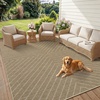 Garvee Easy Jute Rug 4×6 Outdoor Patio Rug, Washable Indoor Kitchen Rugs Non Slip Low Pile Stain Resistant Farmhouse Neutral Striped Area Rug for Entrance Living Room Backyard Bedroom 4’x6′(Striped|jute)