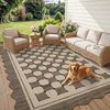 Garvee Easy Jute Rug 4×6 Outdoor Patio Rug, Washable Indoor Kitchen Rugs Non Slip Low Pile Stain Resistant Farmhouse Neutral Striped Area Rug for Entrance Living Room Backyard Bedroom 4’x6′(Checkered|taupe)