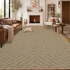 Garvee Easy Jute Rug 4×6 Outdoor Patio Rug, Washable Indoor Kitchen Rugs Non Slip Low Pile Stain Resistant Farmhouse Neutral Striped Area Rug for Entrance Living Room Backyard Bedroom 4’x6′(Striped|jute)