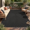 Garvee Easy Jute Rug 4×6 Outdoor Patio Rug, Washable Indoor Kitchen Rugs Non Slip Low Pile Stain Resistant Farmhouse Neutral Striped Area Rug for Entrance Living Room Backyard Bedroom 4’x6′(Striped|black)