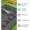 Garvee Outdoor Rug 8×10 Vintage Medallion Outdoor Rug Waterproof Patio Rugs Plastic Carpet RV Mat Carpet for Patio, Outside Entry, Backyard, Deck, Bench, Picnic, Camper，Blue/Grey(Medallion – Black & Gray)