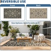 Garvee Outdoor Rug 8×10 Vintage Medallion Outdoor Rug Waterproof Patio Rugs Plastic Carpet RV Mat Carpet for Patio, Outside Entry, Backyard, Deck, Bench, Picnic, Camper，Blue/Grey(Boho – Black/Coffee)