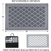Garvee Outdoor Rug 8×10 Vintage Medallion Outdoor Rug Waterproof Patio Rugs Plastic Carpet RV Mat Carpet for Patio, Outside Entry, Backyard, Deck, Bench, Picnic, Camper，Blue/Grey(Grey/White)