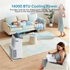 Garvee Portable Air Conditioner 14,000BTU, Remote Control, Portable AC Unit, Dehumidifier, Fan, 850Sq.Ft Cool/Dry/Swing,Quite,LCD Display,Fast Cool, Air Purification,1400W, CEER7.83,Grey(Grey+White)