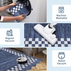 Garvee Scalloped 8×10 Washable Area Rugs for Living Room Modern Bordered Accent Rug for Bedroom Scalloped Non-Slip Stain-Resistant Stain Resistant Carpet for Dining Room Nursery Home Dorm, Blue