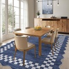 Garvee Scalloped 8×10 Washable Area Rugs for Living Room Modern Bordered Accent Rug for Bedroom Scalloped Non-Slip Stain-Resistant Stain Resistant Carpet for Dining Room Nursery Home Dorm, Blue
