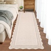 Garvee Scalloped Washable Rugs 10×14 Rug for Living Room Bedroom Rug Modern Large Area Rug Non Slip Throw Rugs Soft Low Pile Stain Resistant Carpet for Dorm Dining Room Dorm, 10’x14′ Beige(C-scalloped|beige)