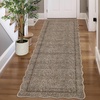 Garvee Scalloped Washable Rugs 10×14 Rug for Living Room Bedroom Rug Modern Large Area Rug Non Slip Throw Rugs Soft Low Pile Stain Resistant Carpet for Dorm Dining Room Dorm, 10’x14′ Beige(A-scalloped|dark Brown)