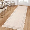 Garvee Scalloped Washable Rugs 10×14 Rug for Living Room Bedroom Rug Modern Large Area Rug Non Slip Throw Rugs Soft Low Pile Stain Resistant Carpet for Dorm Dining Room Dorm, 10’x14′ Beige(C-scalloped|beige)