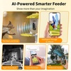 Garvee Smart Bird Feeder with 4K Camera & AI Recognition – Solar Powered, 2L Capacity, Night Vision, App Alerts, for Bird Watching, Squirrel Deterrent Function(Light Yellow)