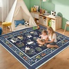 Garvee Washable Area Rug 8×10 Rugs for Living Room, Indoor Farmhouse Cute Animal Print Nursery Rugs with Non Slip Back Low Pile Ultra Thin Floor Rug for Girls Kids Room, Beige(Cute Animal|blue)