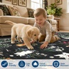 Garvee Washable Area Rug 8×10 Rugs for Living Room, Indoor Farmhouse Cute Animal Print Nursery Rugs with Non Slip Back Low Pile Ultra Thin Floor Rug for Girls Kids Room, Beige(Cute Animal|black)