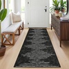 Garvee Washable Kitchen Rugs Diamond Stripes Area Rug for Hallway Contemporary Distressed Front Door Area Rug Non Slip Neutral Soft Runner Rugs for Entryway Black and White 2’x6′(Black)