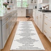 Garvee Washable Kitchen Rugs Diamond Stripes Area Rug for Hallway Contemporary Distressed Front Door Area Rug Non Slip Neutral Soft Runner Rugs for Entryway Black and White 2’x6′(Beige)