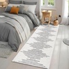 Garvee Washable Kitchen Rugs Diamond Stripes Area Rug for Hallway Contemporary Distressed Front Door Area Rug Non Slip Neutral Soft Runner Rugs for Entryway Black and White 2’x6′(Beige)