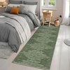 Garvee Washable Kitchen Rugs Diamond Stripes Area Rug for Hallway Contemporary Distressed Front Door Area Rug Non Slip Neutral Soft Runner Rugs for Entryway Black and White 2’x6′(Green)