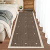 Garvee Washable Runner Rug 2×6 Hallway Runner Non Slip Kitchen Rugs Soft Non Shedding Low Pile Entryway Rug Bordered Farmhouse Stain Resistant Carpet for Bath Laundry Room, Dark Brown