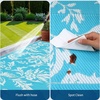 Garvee Waterproof Outdoor Rug 8×10 for Patio, Foldable Reversible Modern Area Rug, Large Plastic Straw Mat for Camping, RV, Porch, Backyard, Deck, Picnic, Beach, Blue & White(Light Blue & White)