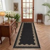 Garvee 9×12 Indoor Outdoor Rugs Easy Jute Scalloped Living Room Rugs with Non Slip Backing, Modern Border Washable Rug Stain Resistant Non Shedding Neutral Mats for Dining Room, Bedroom, Patio, Brown(Neutral|black)