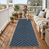 Garvee Easy Jute Rug 4×6 Outdoor Patio Rug, Washable Indoor Kitchen Rugs Non Slip Low Pile Stain Resistant Farmhouse Neutral Striped Area Rug for Entrance Living Room Backyard Bedroom 4’x6′(Striped|navy)