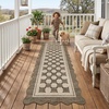 Garvee Easy Jute Rug 4×6 Outdoor Patio Rug, Washable Indoor Kitchen Rugs Non Slip Low Pile Stain Resistant Farmhouse Neutral Striped Area Rug for Entrance Living Room Backyard Bedroom 4’x6′(Checkered|taupe)