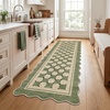 Garvee Easy Jute Rug 4×6 Outdoor Patio Rug, Washable Indoor Kitchen Rugs Non Slip Low Pile Stain Resistant Farmhouse Neutral Striped Area Rug for Entrance Living Room Backyard Bedroom 4’x6′(Checkered|green)
