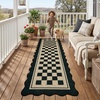 Garvee Easy Jute Rug 4×6 Outdoor Patio Rug, Washable Indoor Kitchen Rugs Non Slip Low Pile Stain Resistant Farmhouse Neutral Striped Area Rug for Entrance Living Room Backyard Bedroom 4’x6′(Checkered|black)