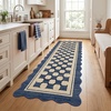 Garvee Easy Jute Rug 4×6 Outdoor Patio Rug, Washable Indoor Kitchen Rugs Non Slip Low Pile Stain Resistant Farmhouse Neutral Striped Area Rug for Entrance Living Room Backyard Bedroom 4’x6′(Checkered|navy)