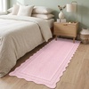 Garvee Scalloped Washable Rugs 10×14 Rug for Living Room Bedroom Rug Modern Large Area Rug Non Slip Throw Rugs Soft Low Pile Stain Resistant Carpet for Dorm Dining Room Dorm, 10’x14′ Beige(C-scalloped|pink)