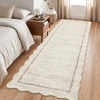 Garvee Scalloped Washable Rugs 10×14 Rug for Living Room Bedroom Rug Modern Large Area Rug Non Slip Throw Rugs Soft Low Pile Stain Resistant Carpet for Dorm Dining Room Dorm, 10’x14′ Beige(A-scalloped|beige)