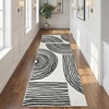 Garvee Washable Area Rug, 9×12 Rug for Bedroom Living Room, Modern Abstract Soft Non Slip Dining Room Rugs, Stain Resistant Accent Rainbow Throw Large Carpet for Home Office, Black(Rainbow|black)