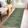 Garvee Washable Kitchen Rugs Diamond Stripes Area Rug for Hallway Contemporary Distressed Front Door Area Rug Non Slip Neutral Soft Runner Rugs for Entryway Black and White 2’x6′(Green)