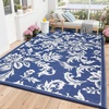 Garvee Waterproof Outdoor Rug 8×10 for Patio, Foldable Reversible Modern Area Rug, Large Plastic Straw Mat for Camping, RV, Porch, Backyard, Deck, Picnic, Beach, Blue & White(Blue & White)