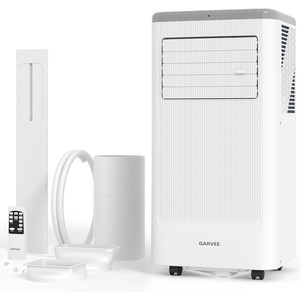 Garvee 8000 BTUs Portable Air Conditioner,Up to 350 Sq.Ft. Remote Control 48dB Portable AC Unit, Dehumidifier, Fan, Sleep, 24H Timer&Installation Kit, DOE Certified, Ceer 6.2, White+Black Panel(White)