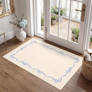Garvee Camel Rug for Entryway Floor, Solid Bow Rugs for Bedroom Dorm, 2×3 Washable Rug Soft Low Pile Non Slip Kitchen Mat for Laundry Room Nursery Bedroom Decor Bathroom Carpet(Beige)
