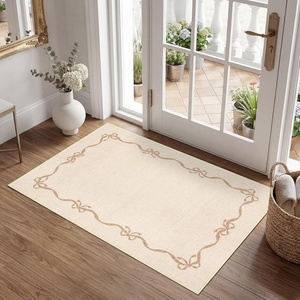 Garvee Camel Rug for Entryway Floor, Solid Bow Rugs for Bedroom Dorm, 2×3 Washable Rug Soft Low Pile Non Slip Kitchen Mat for Laundry Room Nursery Bedroom Decor Bathroom Carpet(Camel)