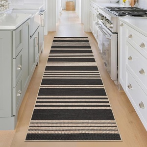 Garvee Easy Jute Modern Striped Rug 5×7 Area Rugs for Living Room Washable Rugs Bedroom Rug Stain Resistant Non Slip Floor Cover for Dining Room Office Nursery, Black&Brown(Striped – Black&natural)