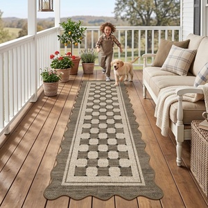 Garvee Easy Jute Rug 4×6 Outdoor Patio Rug, Washable Indoor Kitchen Rugs Non Slip Low Pile Stain Resistant Farmhouse Neutral Striped Area Rug for Entrance Living Room Backyard Bedroom 4’x6′(Checkered|taupe)