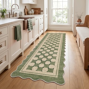Garvee Easy Jute Rug 4×6 Outdoor Patio Rug, Washable Indoor Kitchen Rugs Non Slip Low Pile Stain Resistant Farmhouse Neutral Striped Area Rug for Entrance Living Room Backyard Bedroom 4’x6′(Checkered|green)