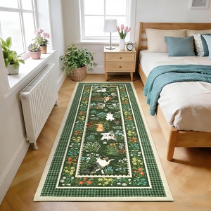 Garvee Washable Area Rug 8×10 Rugs for Living Room, Indoor Farmhouse Cute Animal Print Nursery Rugs with Non Slip Back Low Pile Ultra Thin Floor Rug for Girls Kids Room, Beige(Cute Animal|green)