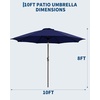 Garvee 9FT Outdoor Patio Umbrella, Outdoor Table Umbrella with Push Button Tilt and Crank, Market Umbrella with 8 Sturdy Ribs, UV Protection Waterproof for Garden Backyard Deck Pool(Navy Blue)