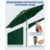 Garvee 9FT Outdoor Patio Umbrella, Outdoor Table Umbrella with Push Button Tilt and Crank, Market Umbrella with 8 Sturdy Ribs, UV Protection Waterproof for Garden Backyard Deck Pool(Dark Green)