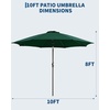 Garvee 9FT Outdoor Patio Umbrella, Outdoor Table Umbrella with Push Button Tilt and Crank, Market Umbrella with 8 Sturdy Ribs, UV Protection Waterproof for Garden Backyard Deck Pool(Dark Green)