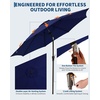 Garvee 9FT Outdoor Patio Umbrella, Outdoor Table Umbrella with Push Button Tilt and Crank, Market Umbrella with 8 Sturdy Ribs, UV Protection Waterproof for Garden Backyard Deck Pool(Navy Blue)