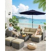 Garvee 9FT Outdoor Patio Umbrella, Outdoor Table Umbrella with Push Button Tilt and Crank, Market Umbrella with 8 Sturdy Ribs, UV Protection Waterproof for Garden Backyard Deck Pool(Navy Blue)
