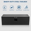 Heavy Duty Truck Bed Tool Box 24” Locking Steel Truck Toolbox with Front Pull Handle, Side Grab Handles, Dual Gas Struts, Weather-Resistant Powder Coated Storage Box for Pickup Truck Bed, RV, Trailer(Black)