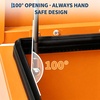 Heavy Duty Truck Bed Tool Box 24” Locking Steel Truck Toolbox with Front Pull Handle, Side Grab Handles, Dual Gas Struts, Weather-Resistant Powder Coated Storage Box for Pickup Truck Bed, RV, Trailer(Orange)