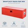 Heavy Duty Truck Bed Tool Box 24” Locking Steel Truck Toolbox with Front Pull Handle, Side Grab Handles, Dual Gas Struts, Weather-Resistant Powder Coated Storage Box for Pickup Truck Bed, RV, Trailer(Red)