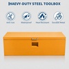 Heavy Duty Truck Bed Tool Box 24” Locking Steel Truck Toolbox with Front Pull Handle, Side Grab Handles, Dual Gas Struts, Weather-Resistant Powder Coated Storage Box for Pickup Truck Bed, RV, Trailer(Yellow)